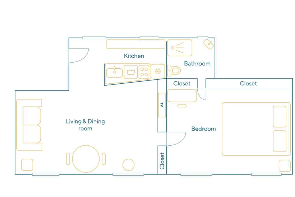 Location Appartement Meublé – 2 pièces – 35 m² – Louvre – Palais Royal – 75001 Paris – 101551 - non contractuel