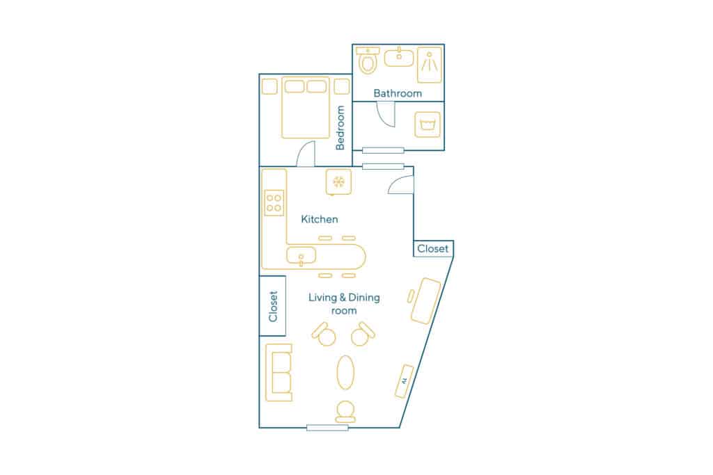Location Appartement Meublé – 2 pièces – 40 m² – Île de la Cité – Île Saint Louis – 75004 Paris – 104525 - non contractuel