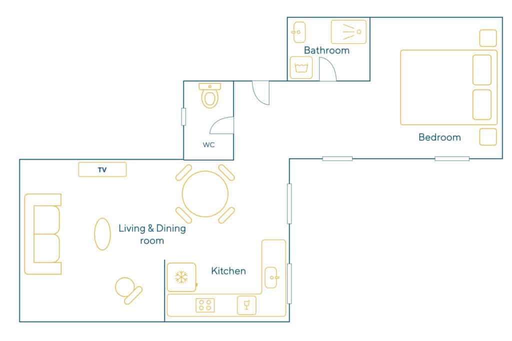 Location Appartement Meublé – 2 pièces – 45 m² – Montmartre – Pigalle – 75018 Paris – 118305 - non contractuel