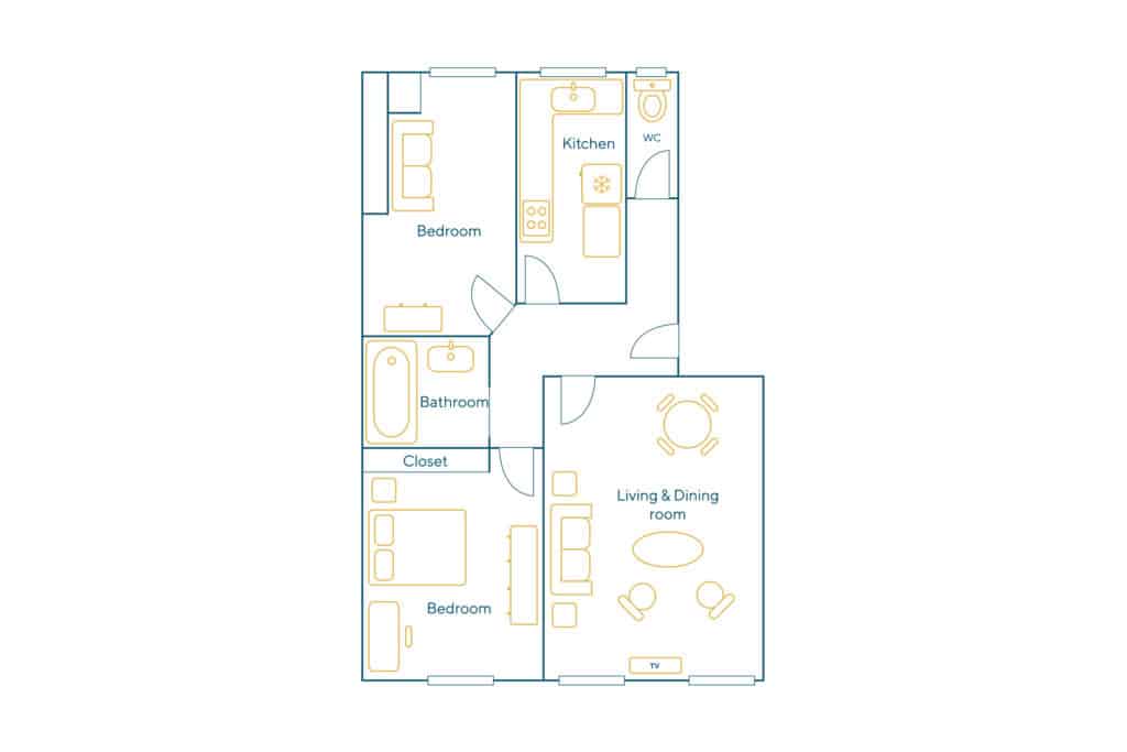 Location Appartement Meublé – 3 pièces – 60 m² – Marais – Bastille – 75004 Paris – 204340 - non contractuel