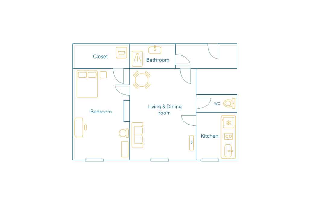 Location Appartement Meublé – 2 pièces – 42 m² – Jardin des Plantes – Mouffetard – 75005 Paris – 105400 - non contractuel