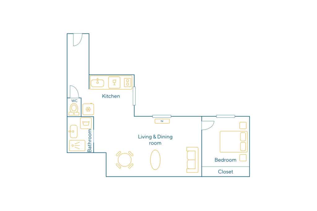 Location Appartement Meublé – 2 pièces – 40 m² – Elysées – Madeleine – 75008 Paris – 108055 - non contractuel