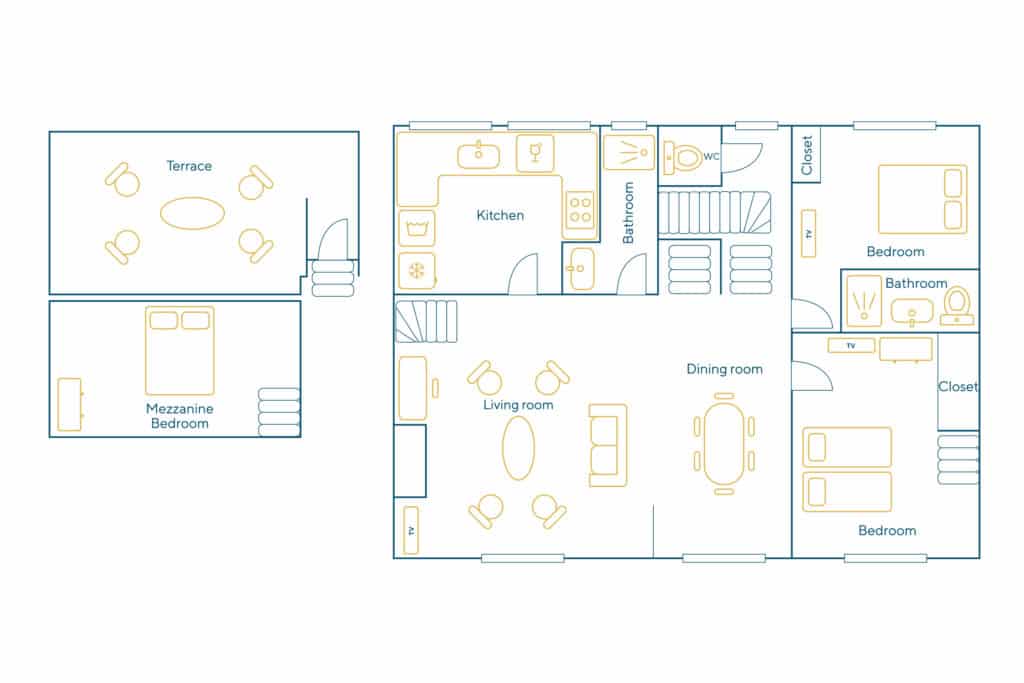 Location Appartement Meublé – 3 pièces – 90 m² – Raspail – Sèvres- Babylone – 75006 Paris – 206313 - non contractuel