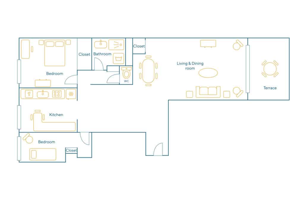 Furnished apartment – 3 rooms – 92 sqm – Porte Maillot – Etoile – Ternes – 75017 Paris – 217226