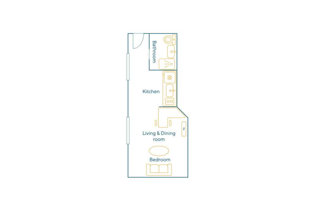Location Appartement Meublé – 1 pièce – 12 m² – Vendôme – Tuileries – 75001 Paris – S01168 - non contractuel