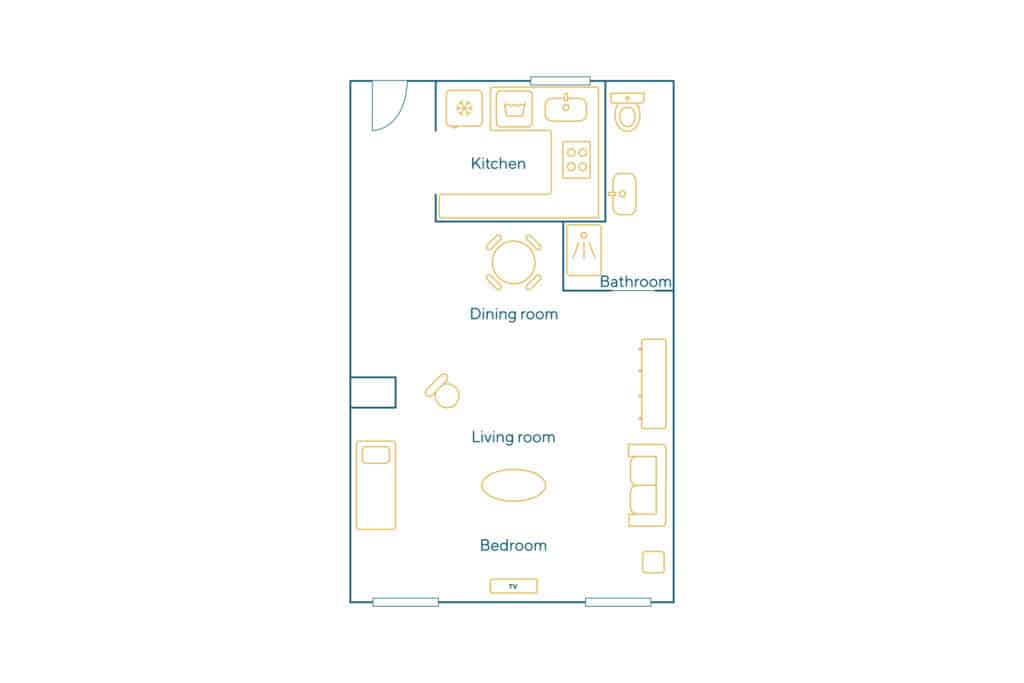 Location Appartement Meublé – 1 pièce – 36 m² – Montorgueil – 75002 Paris – S02037 - non contractuel